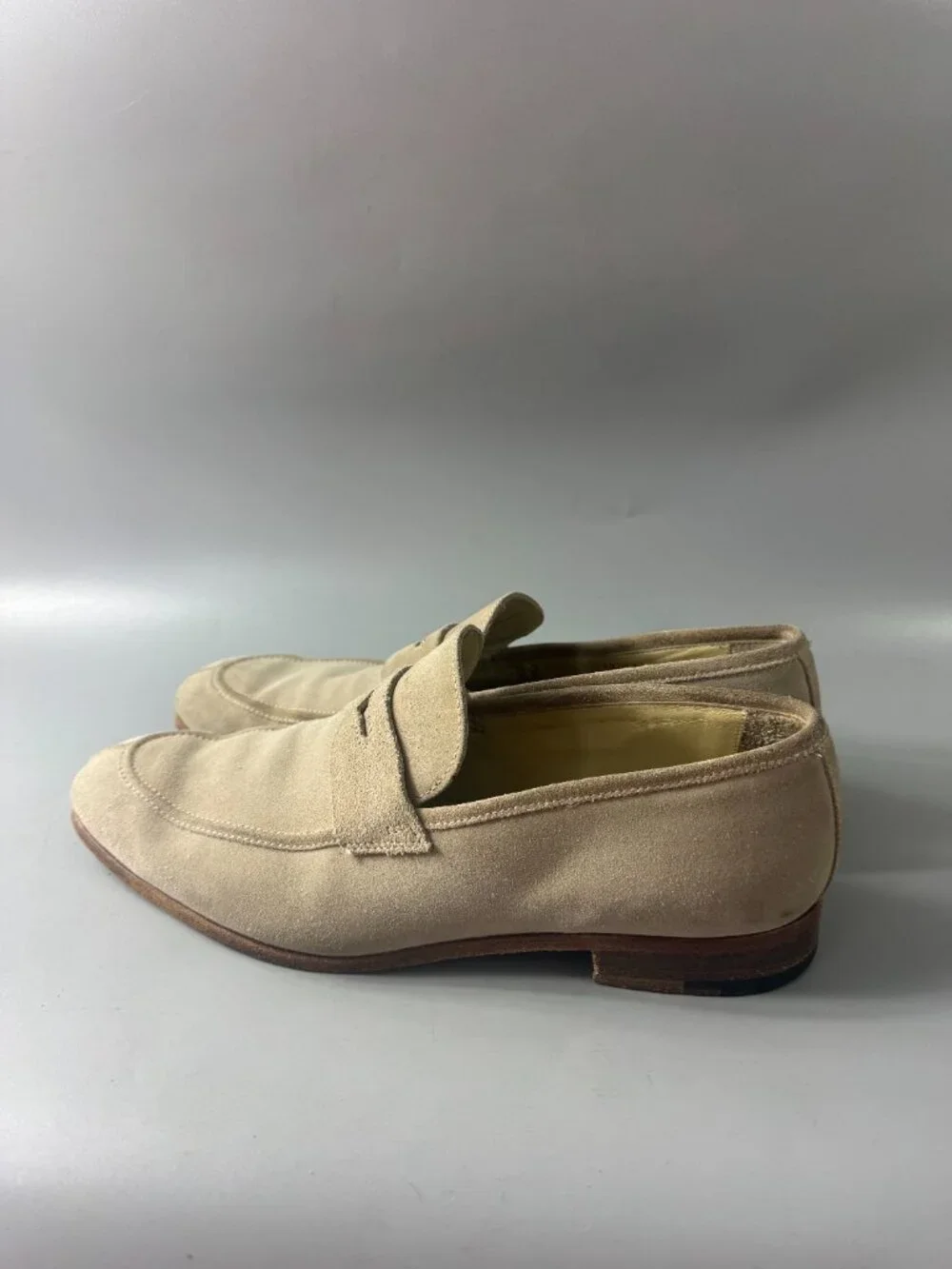 Authentic Ermenegildo Zegna L'Asola suede penny loafers, Size 11 D